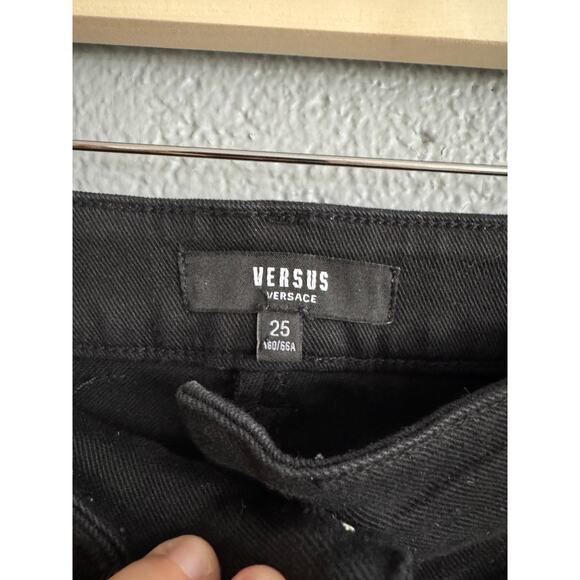 Women's Versus Versace Pantalone Donna Jeans Lace IP size 25 Goth Y2K Grunge - Picture 9 of 9